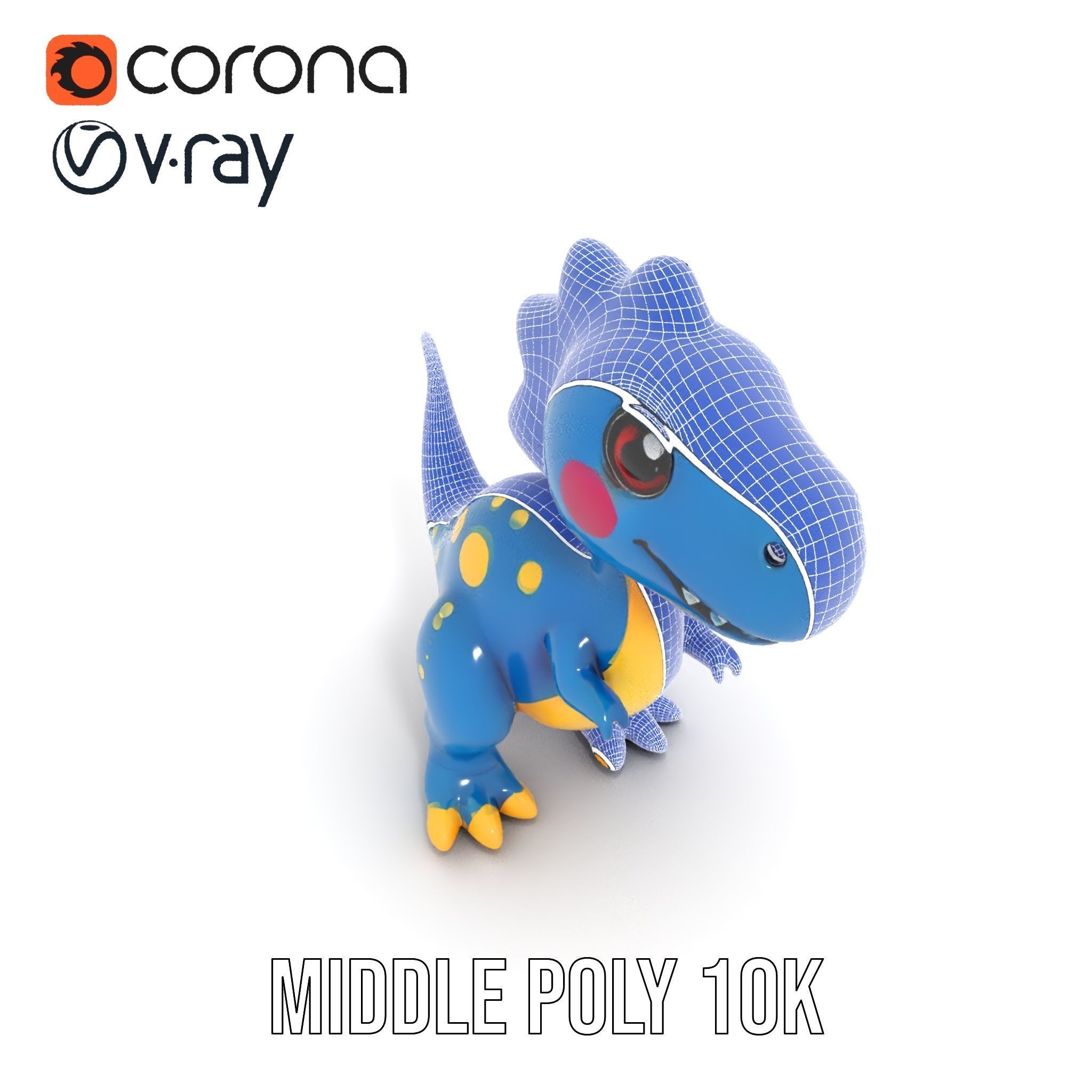 Cartoon Dinosaur Model Pack Low-poly 3D model_15