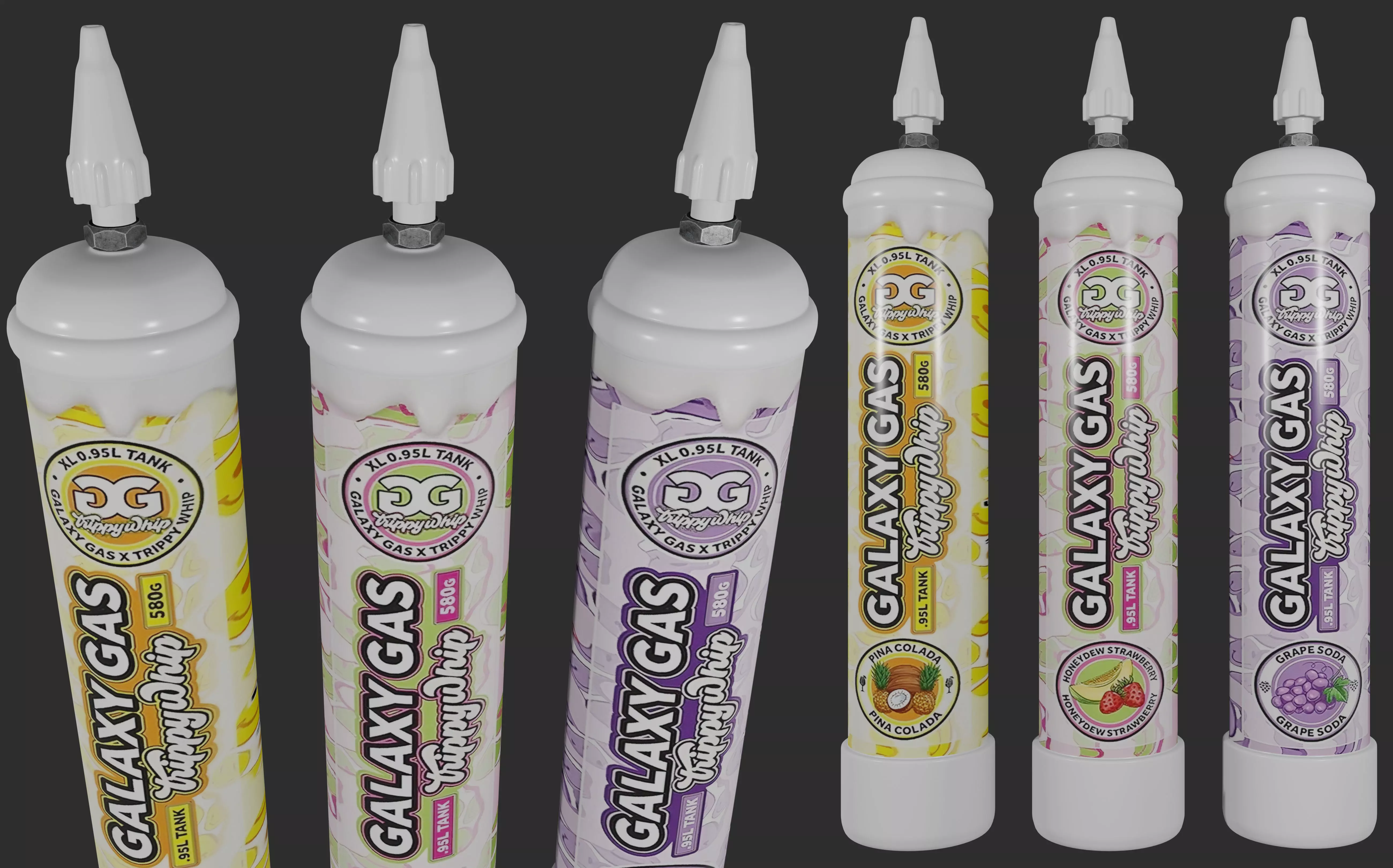 Galaxy Gas Trippy Whip XL - 1 Liter Tank - Nitrous Oxide 3D model_0