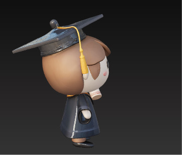 Cute 3D Graduate Character Holding Diploma Low-poly 3D model_5