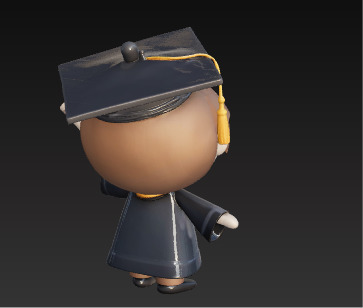 Cute 3D Graduate Character Holding Diploma Low-poly 3D model_6