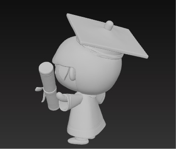 Cute 3D Graduate Character Holding Diploma Low-poly 3D model_15