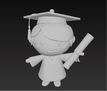 Cute 3D Graduate Character Holding Diploma Low-poly 3D model_12
