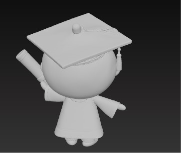 Cute 3D Graduate Character Holding Diploma Low-poly 3D model_14