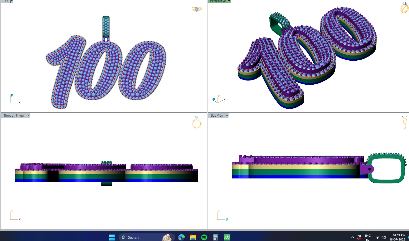 Solitaire Diamond Pendant - Diamond Pendat 3D print model_8