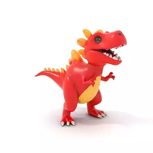Playful Cartoon Dinosaur Model Pack