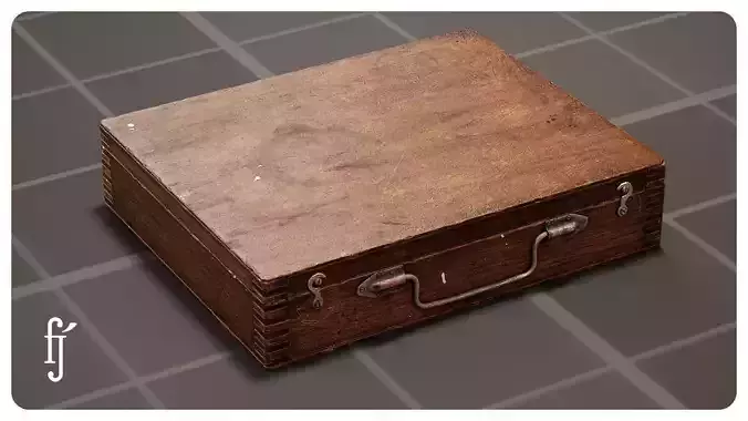 Wooden Storage Box with Metal Handle
