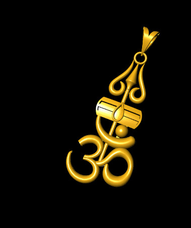  Trishul Om Swastik and Shivling Om Pendant 3D print model_11