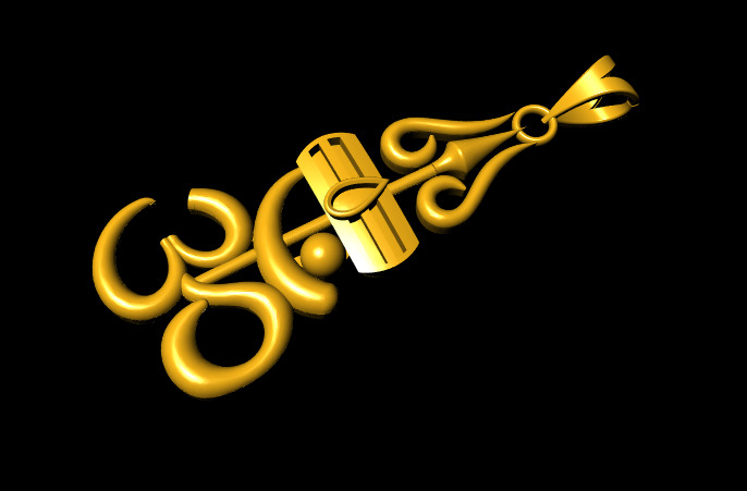  Trishul Om Swastik and Shivling Om Pendant 3D print model_10