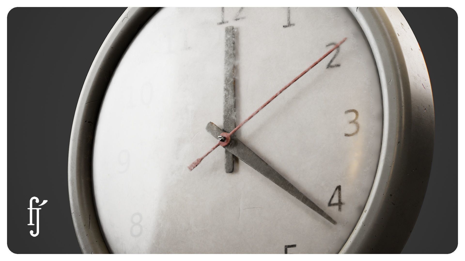 Analog Round Wall Clock Plastic 3D model_2