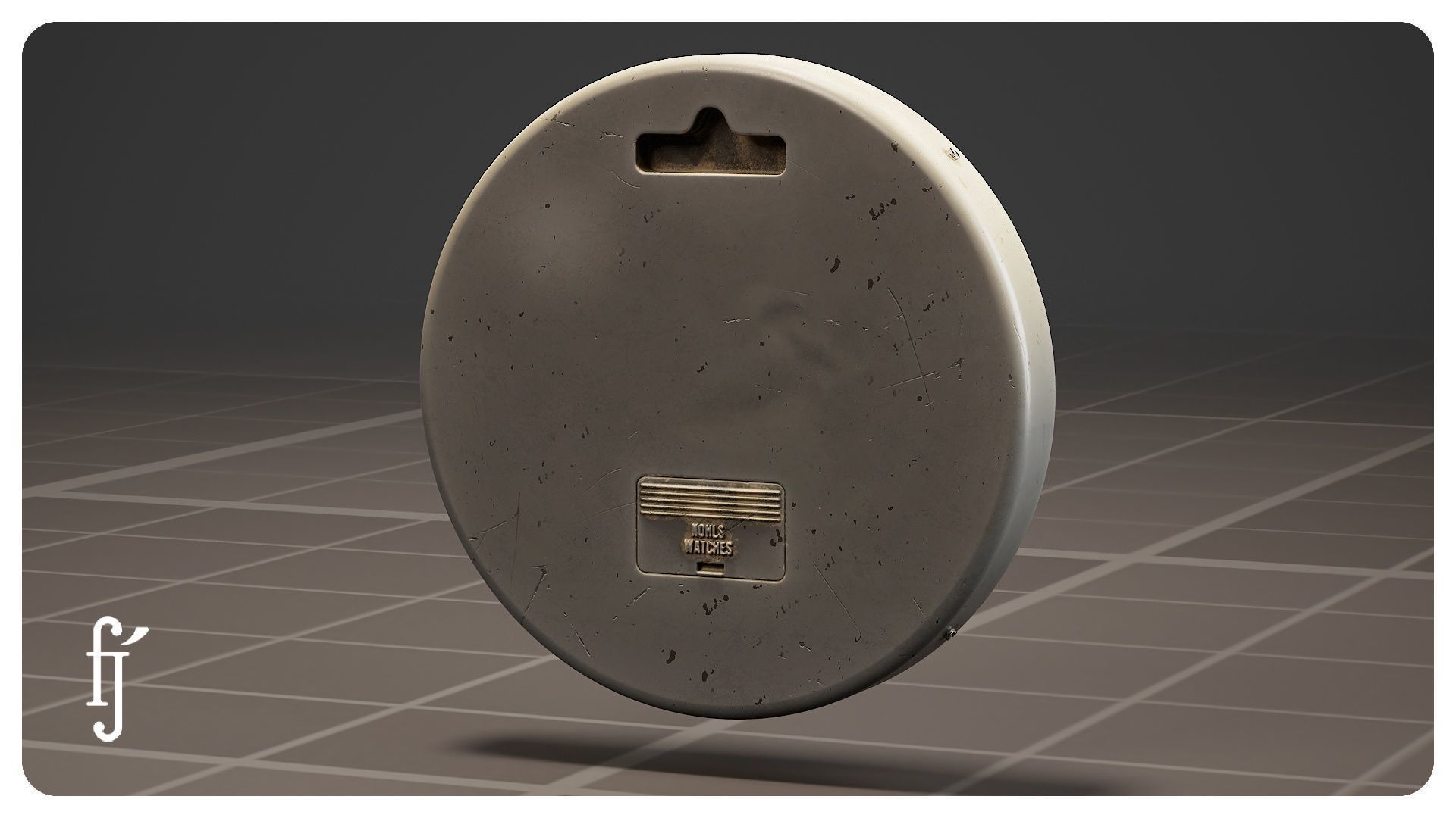 Analog Round Wall Clock Plastic 3D model_1