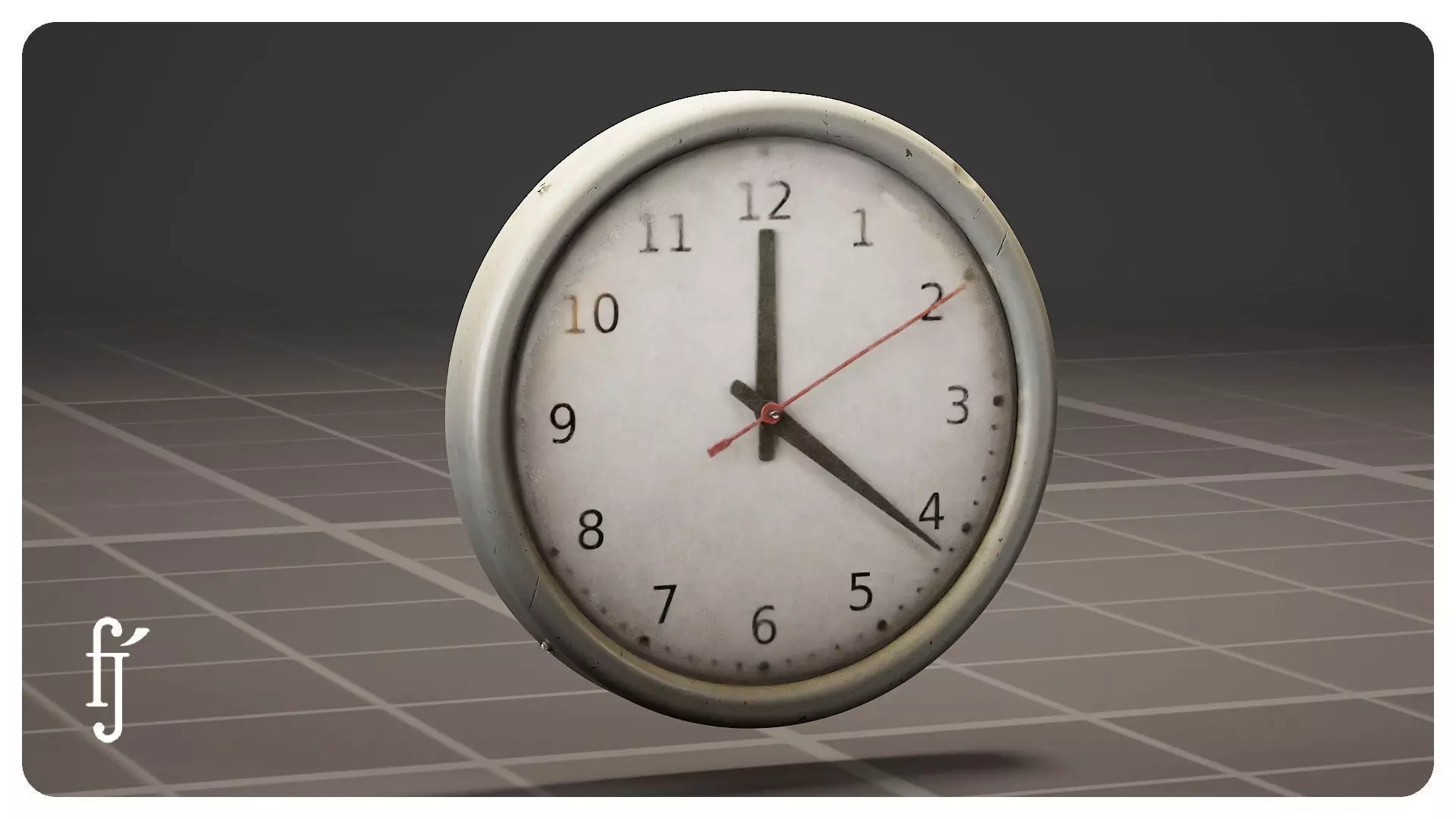 Analog Round Wall Clock Plastic 3D model_0