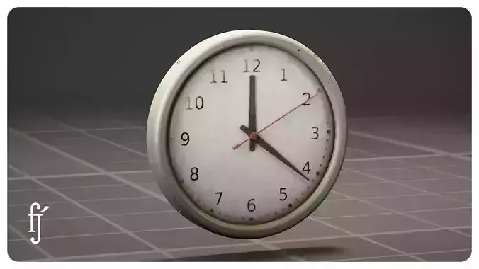 Analog Round Wall Clock Plastic 3D model