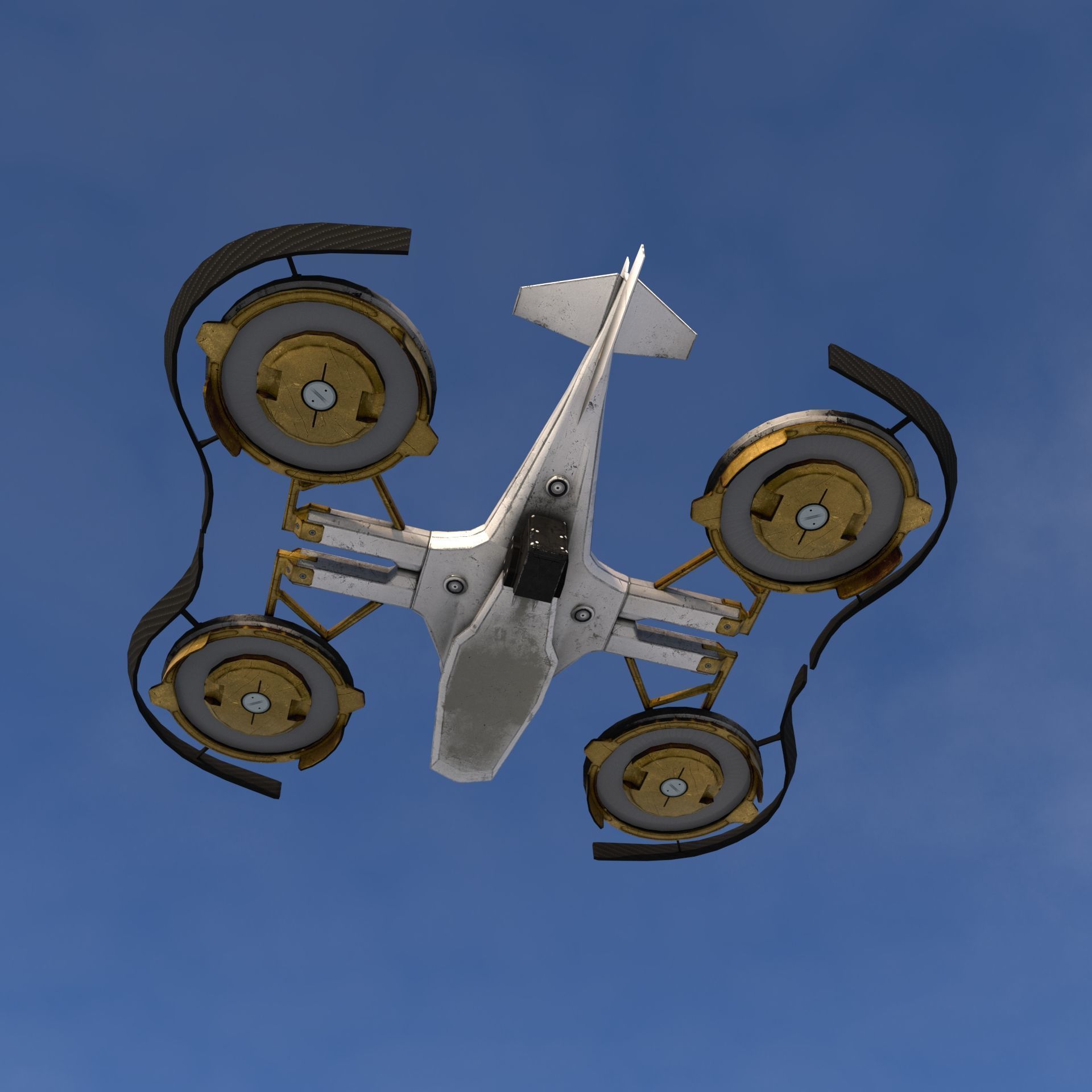 Futuristic VTOL Drone - Low Poly PBR 3D Model Low-poly 3D model_6