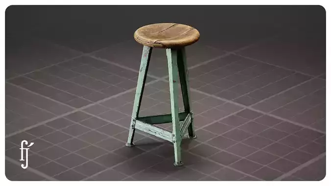 Old Industrial Workshop Bar Stool Chair