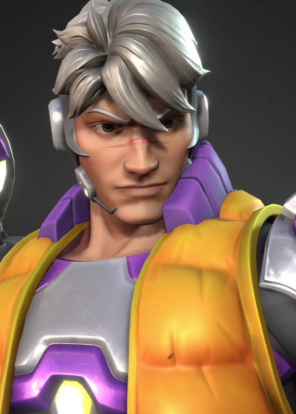 Future robot Low-poly 3D model_2