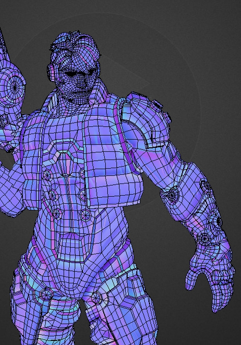 Future robot Low-poly 3D model_36