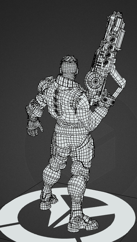 Future robot Low-poly 3D model_29