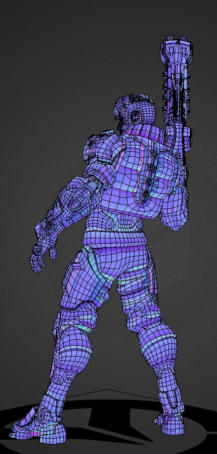 Future robot Low-poly 3D model_34