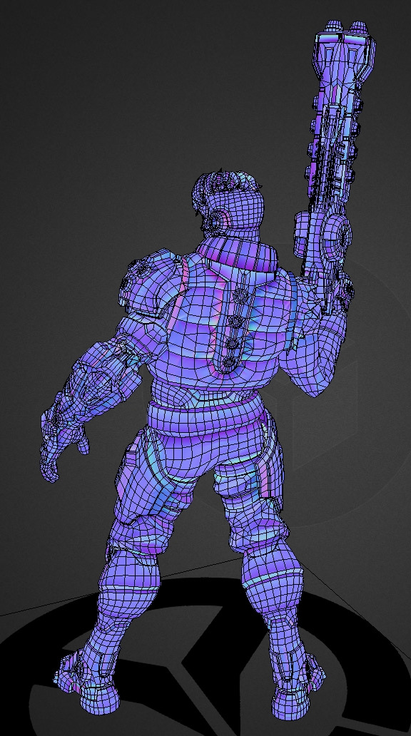 Future robot Low-poly 3D model_37