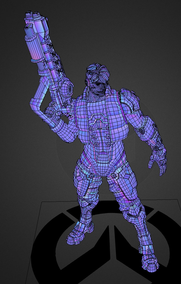 Future robot Low-poly 3D model_38