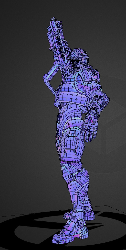 Future robot Low-poly 3D model_33