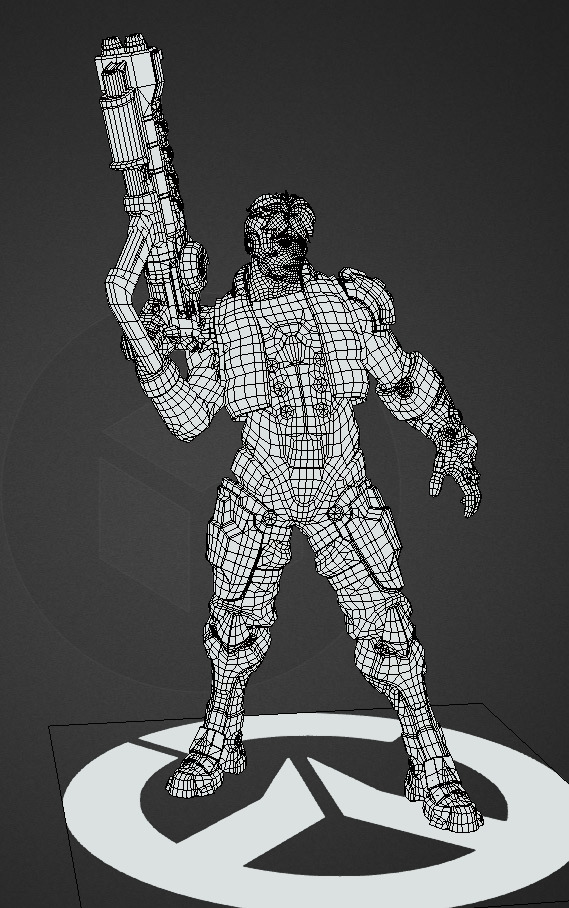 Future robot Low-poly 3D model_25