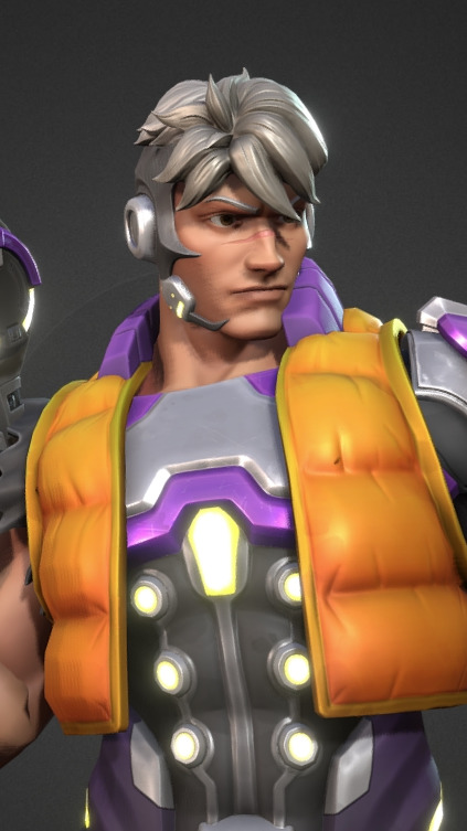 Future robot Low-poly 3D model_18