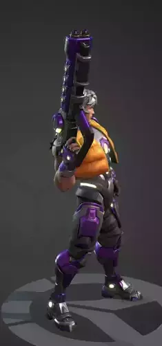 Future robot Low-poly 3D model