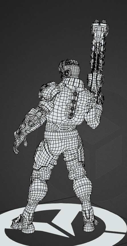 Future robot Low-poly 3D model_28