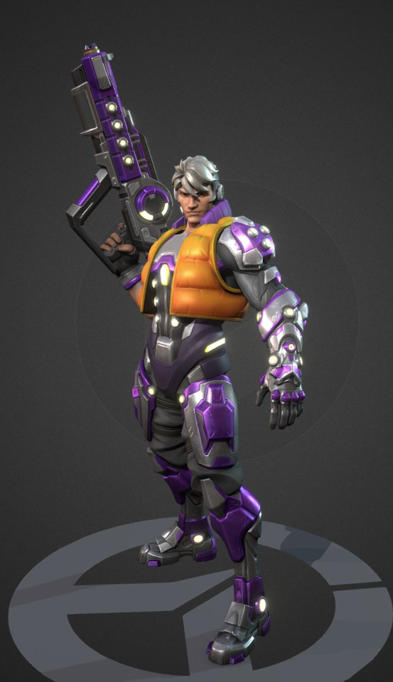 Future robot Low-poly 3D model_14