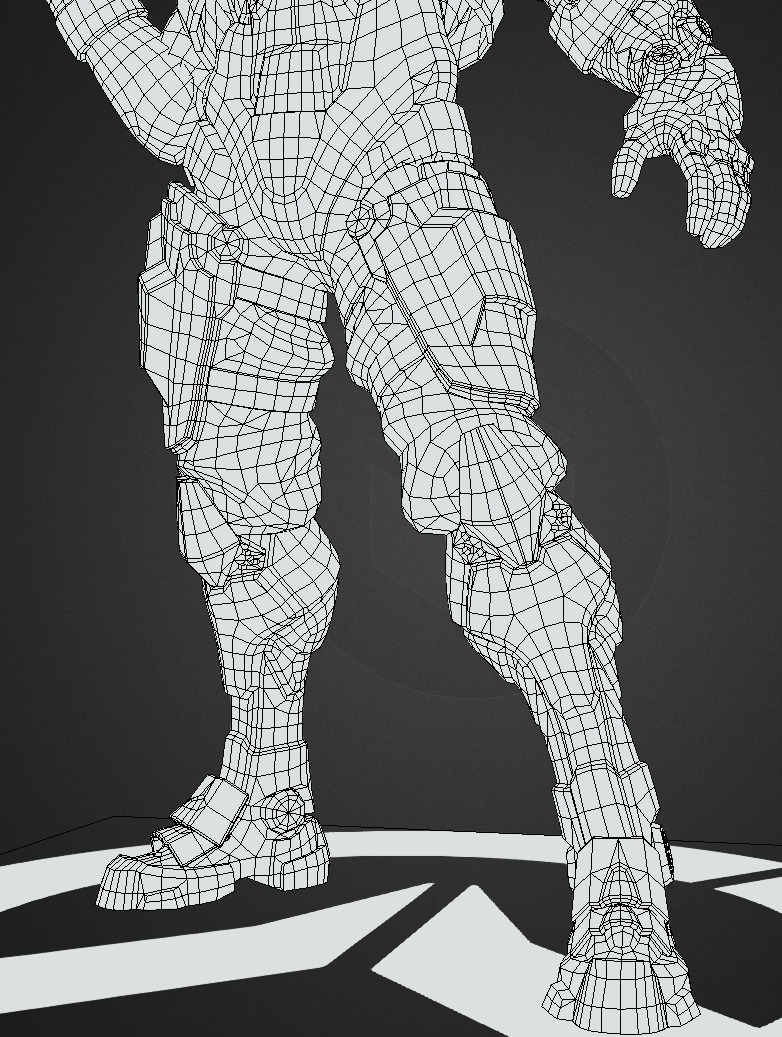 Future robot Low-poly 3D model_31