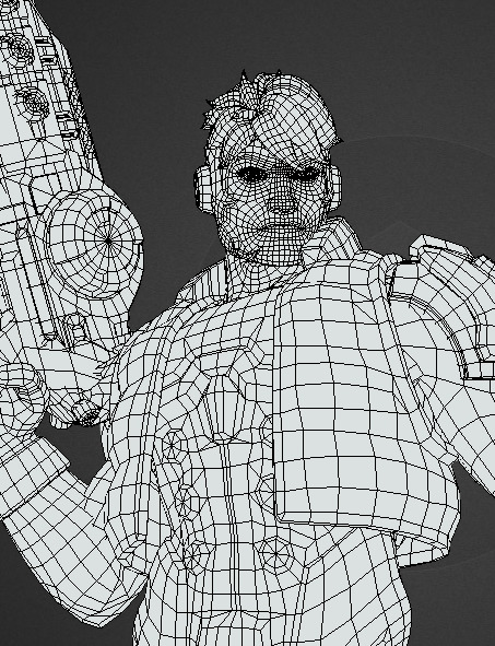 Future robot Low-poly 3D model_30