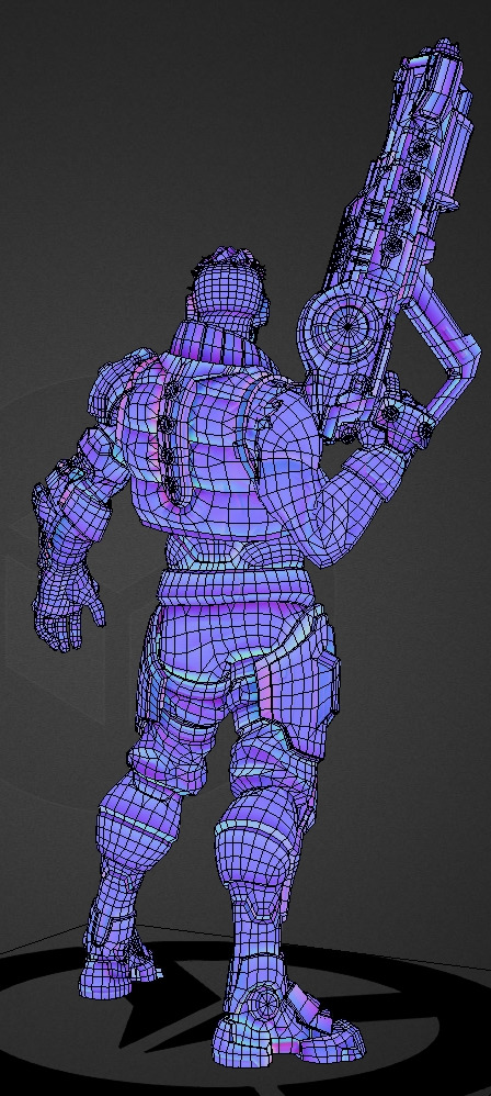 Future robot Low-poly 3D model_35