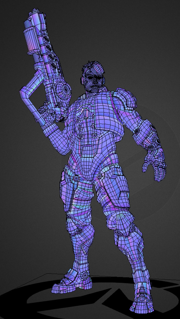 Future robot Low-poly 3D model_32