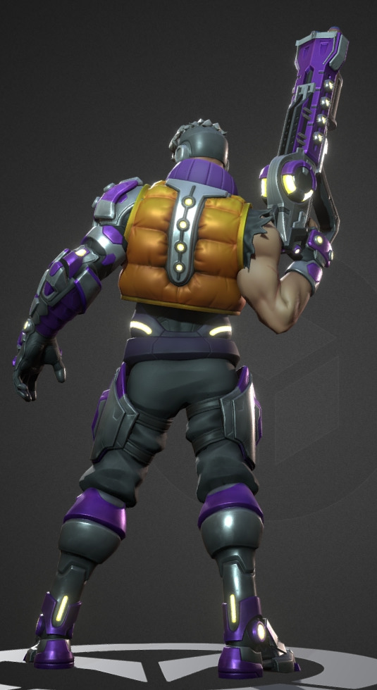 Future robot Low-poly 3D model_23