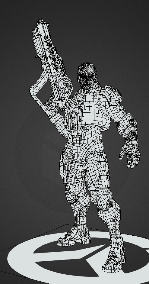 Future robot Low-poly 3D model_26