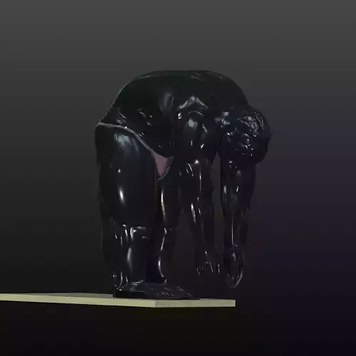 Botero-Inspired Swimmer Pose 3D Sculpture