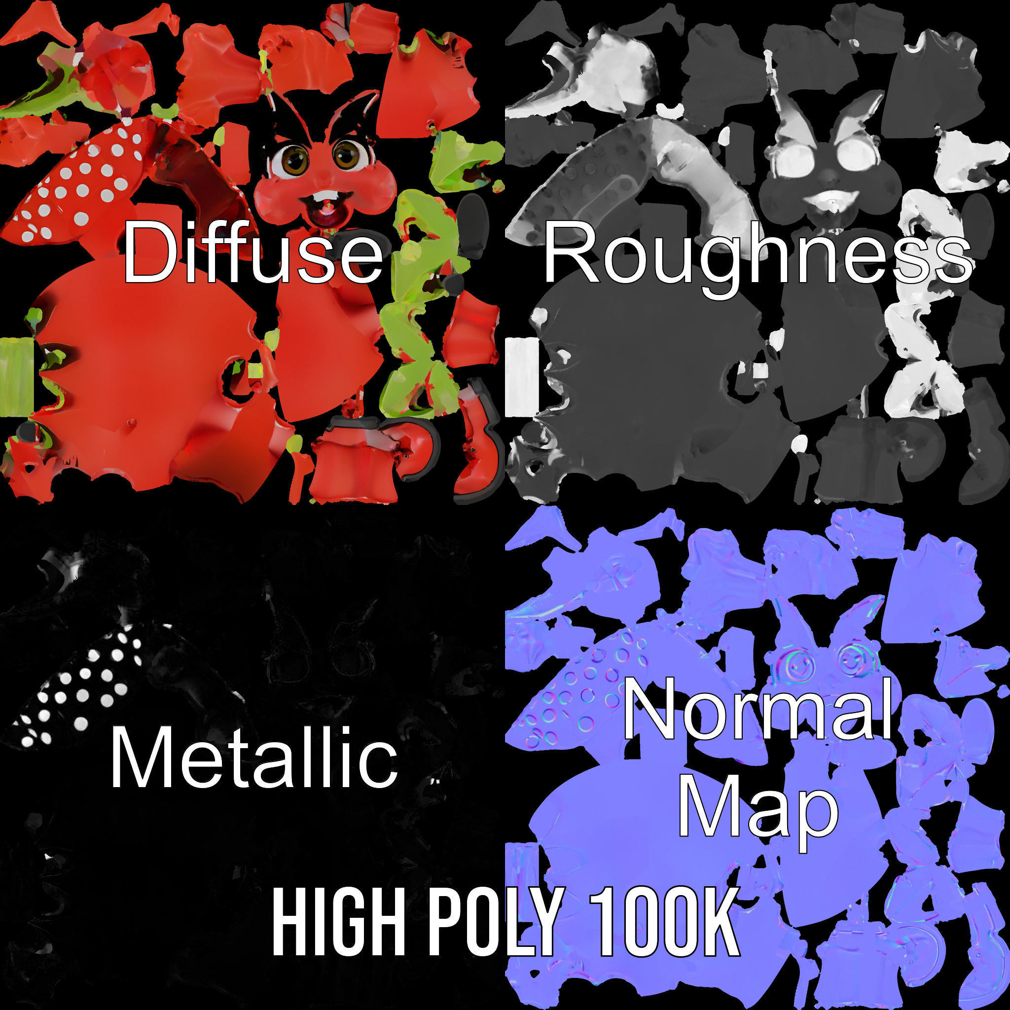 Cheerful Tomato Character Rigged and Animated Low-poly 3D model_3