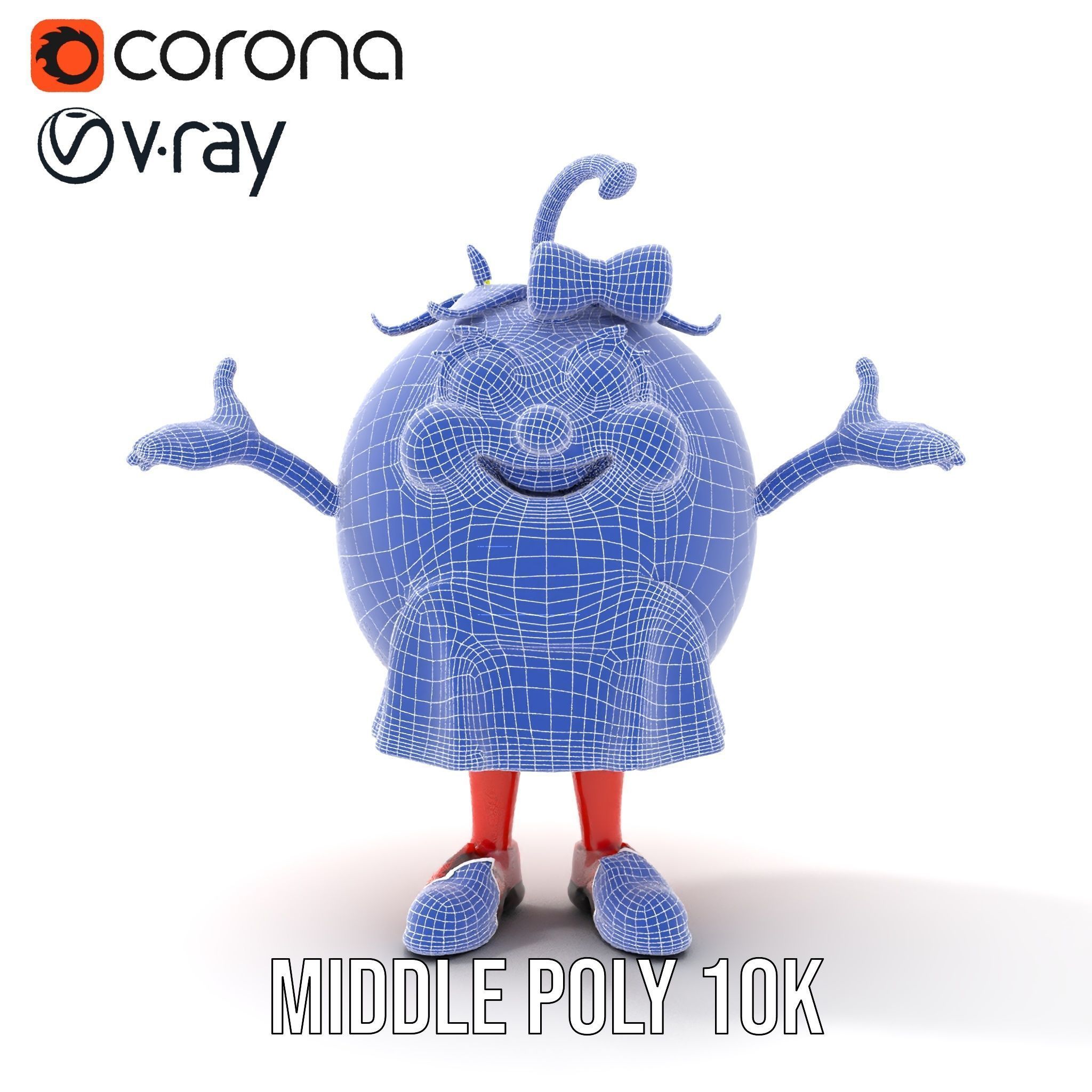 Cheerful Tomato Character Rigged and Animated Low-poly 3D model_17