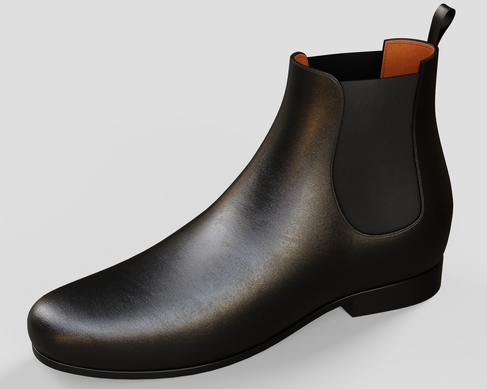 Men Chelsea 3D Boot Low-poly 3D model_4