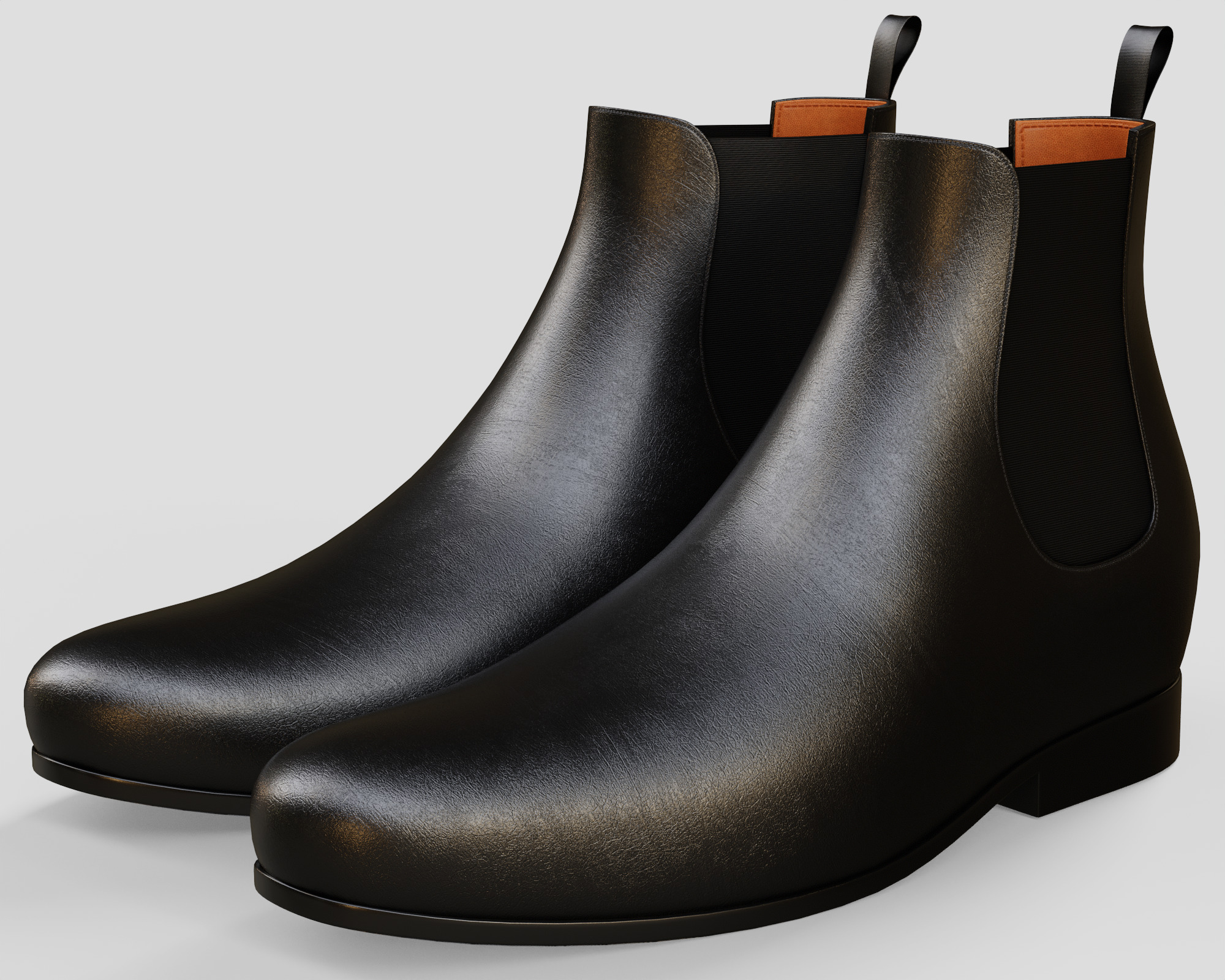 Men Chelsea 3D Boot Low-poly 3D model_7