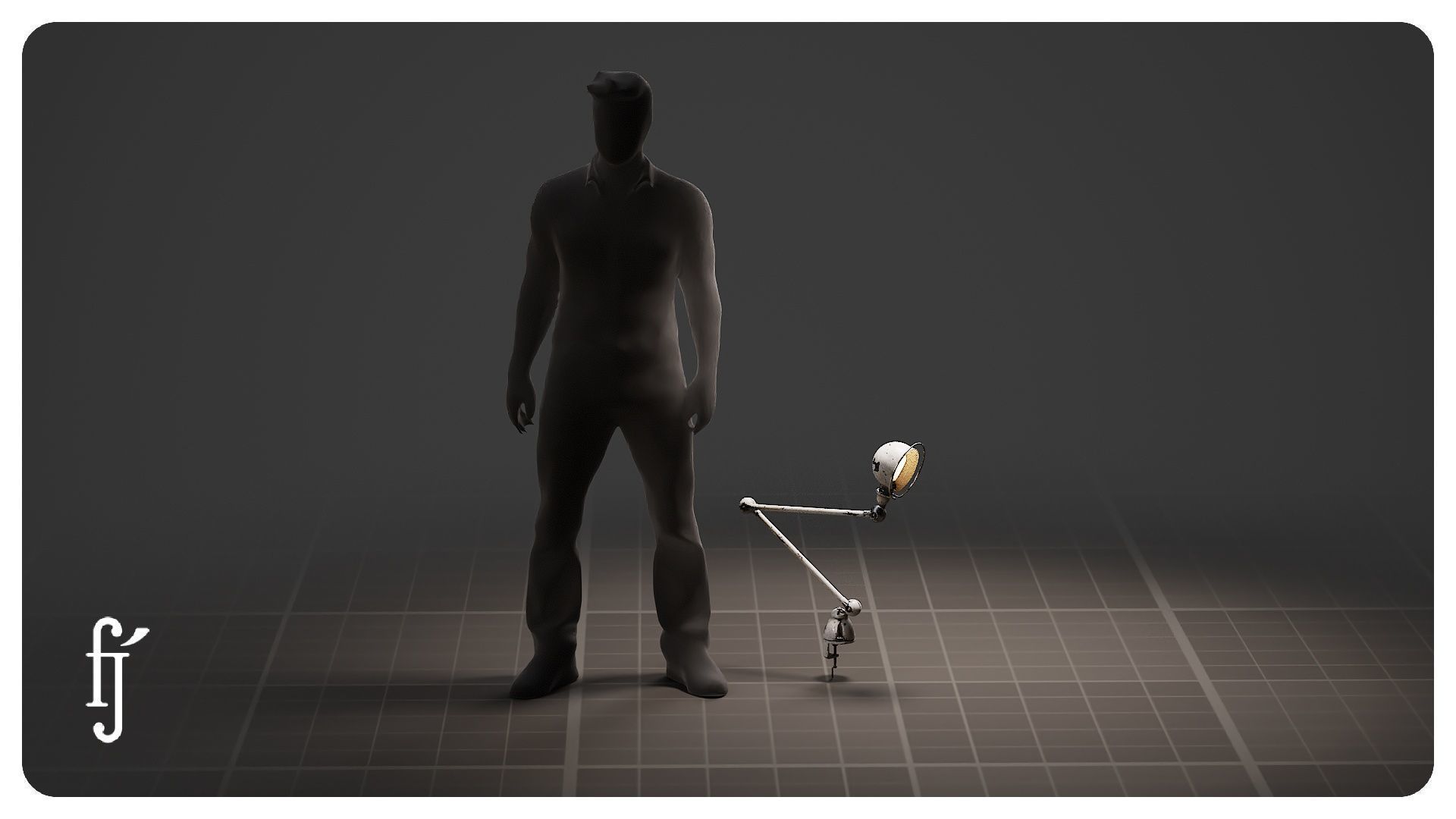 Articulated Desk Lamp - Industrial Architect Clamp Light 3D model_6