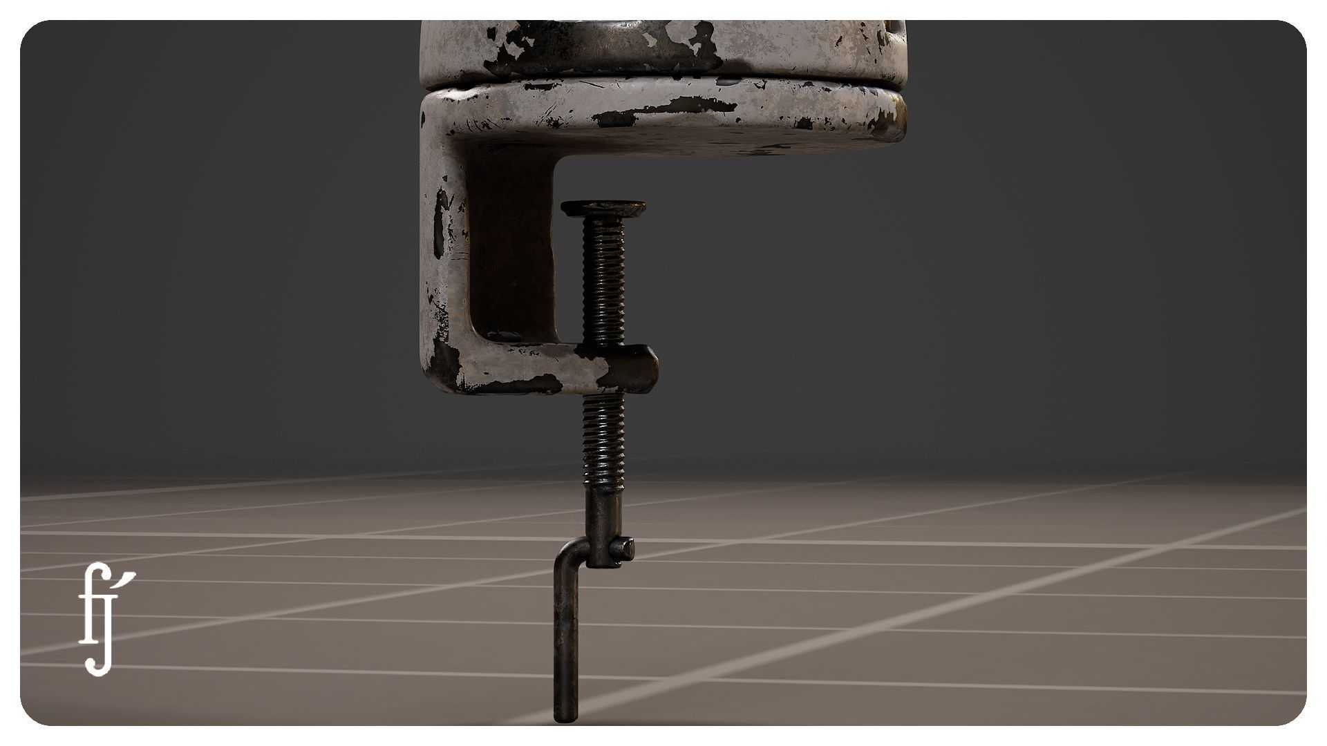 Articulated Desk Lamp - Industrial Architect Clamp Light 3D model_4