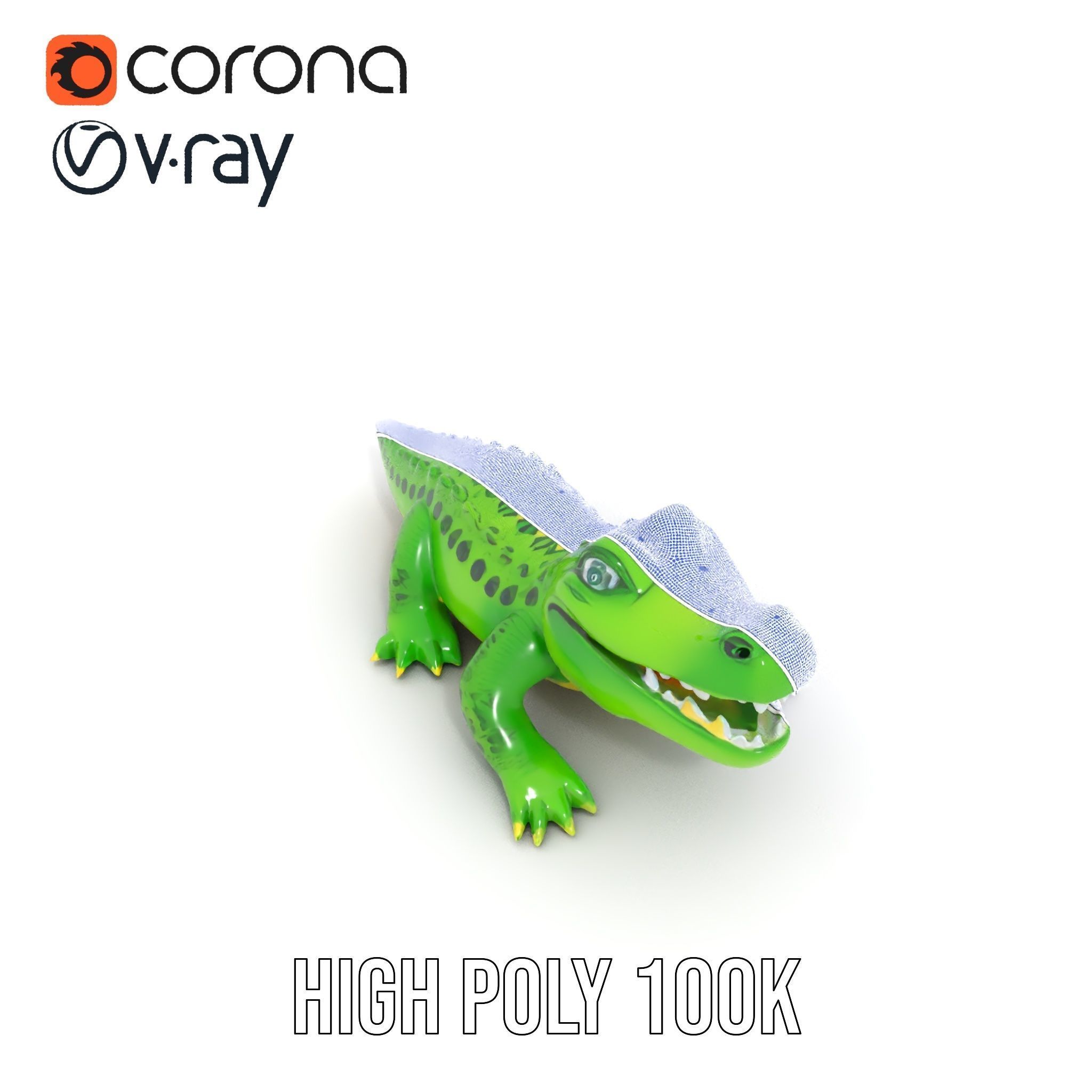 Inflatable Crocodile Model Pack for Interactive Displays and ... Low-poly 3D model_33