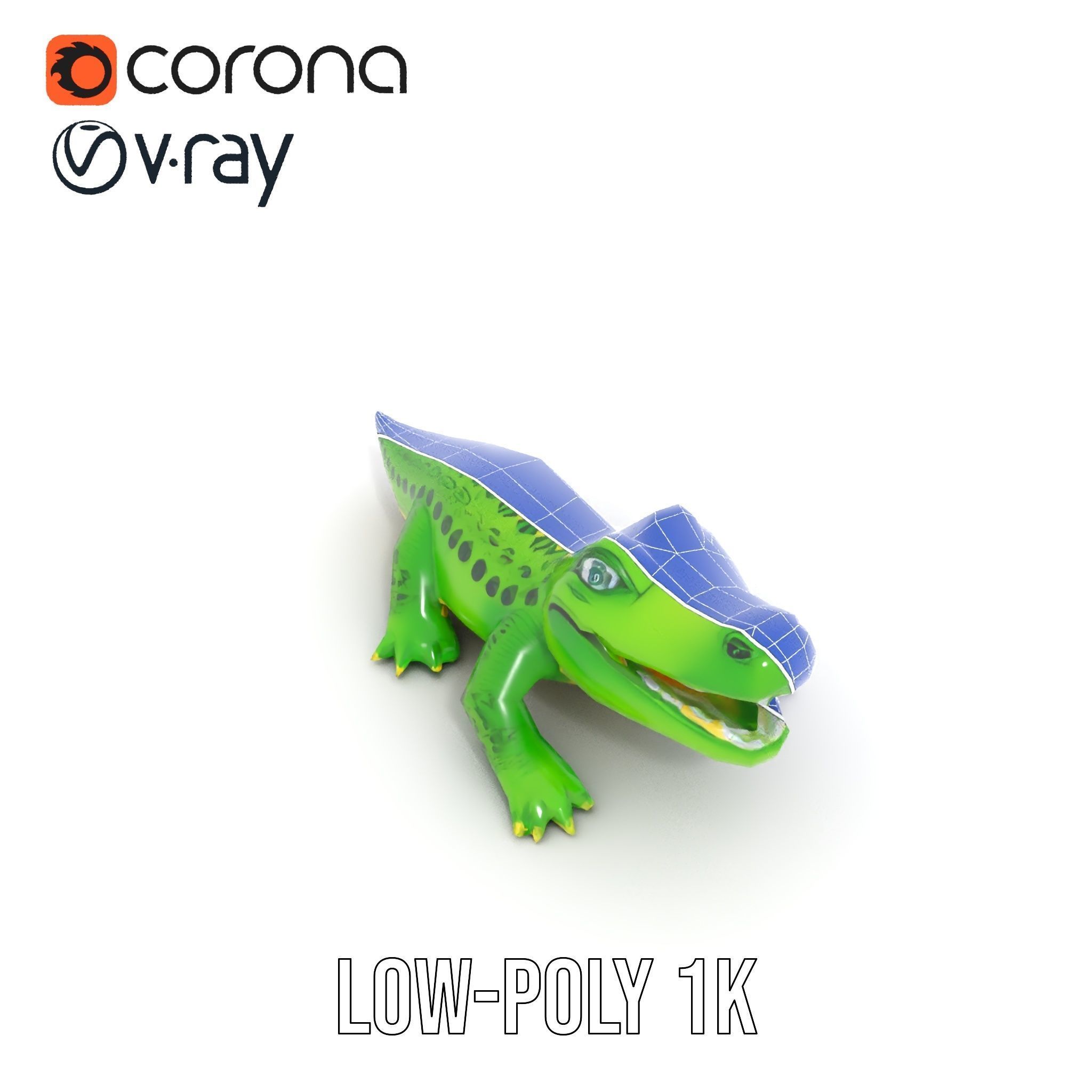 Inflatable Crocodile Model Pack for Interactive Displays and ... Low-poly 3D model_25
