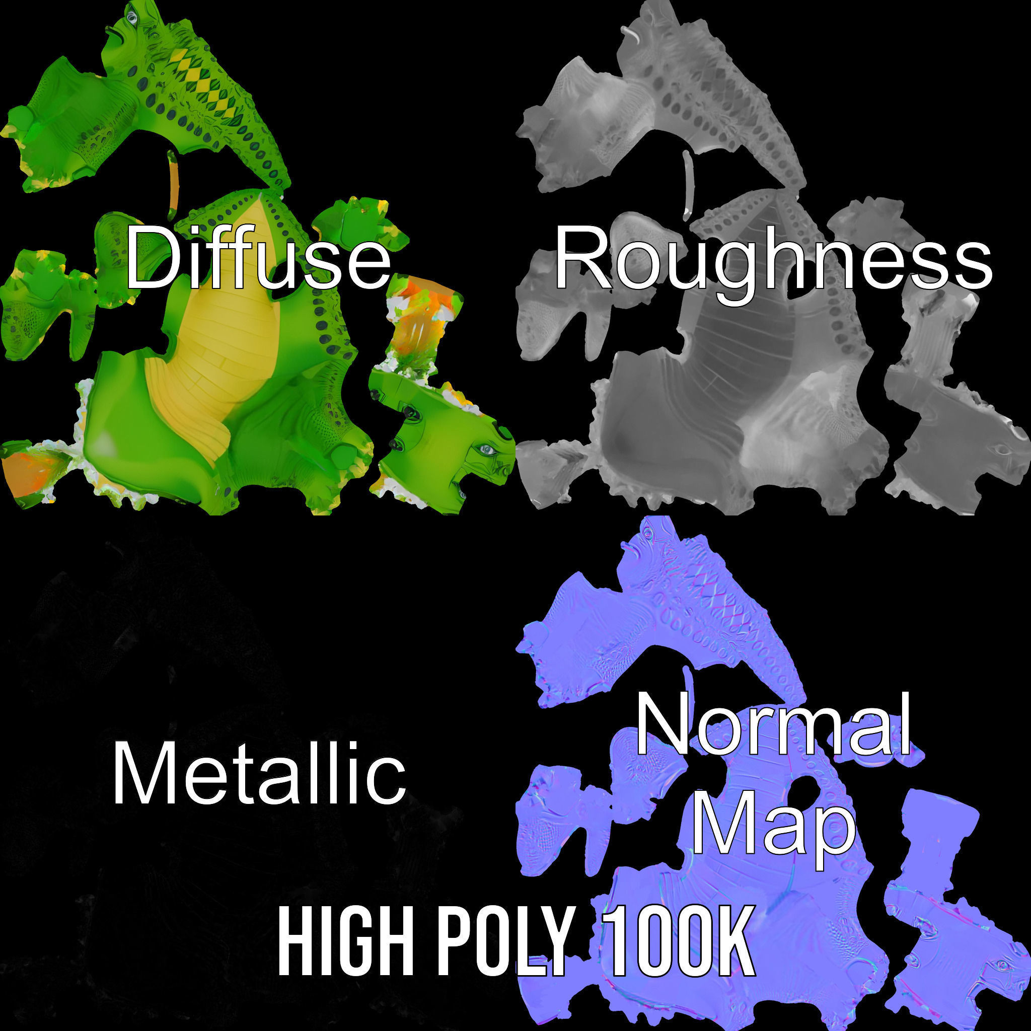 Inflatable Crocodile Model Pack for Interactive Displays and ... Low-poly 3D model_3