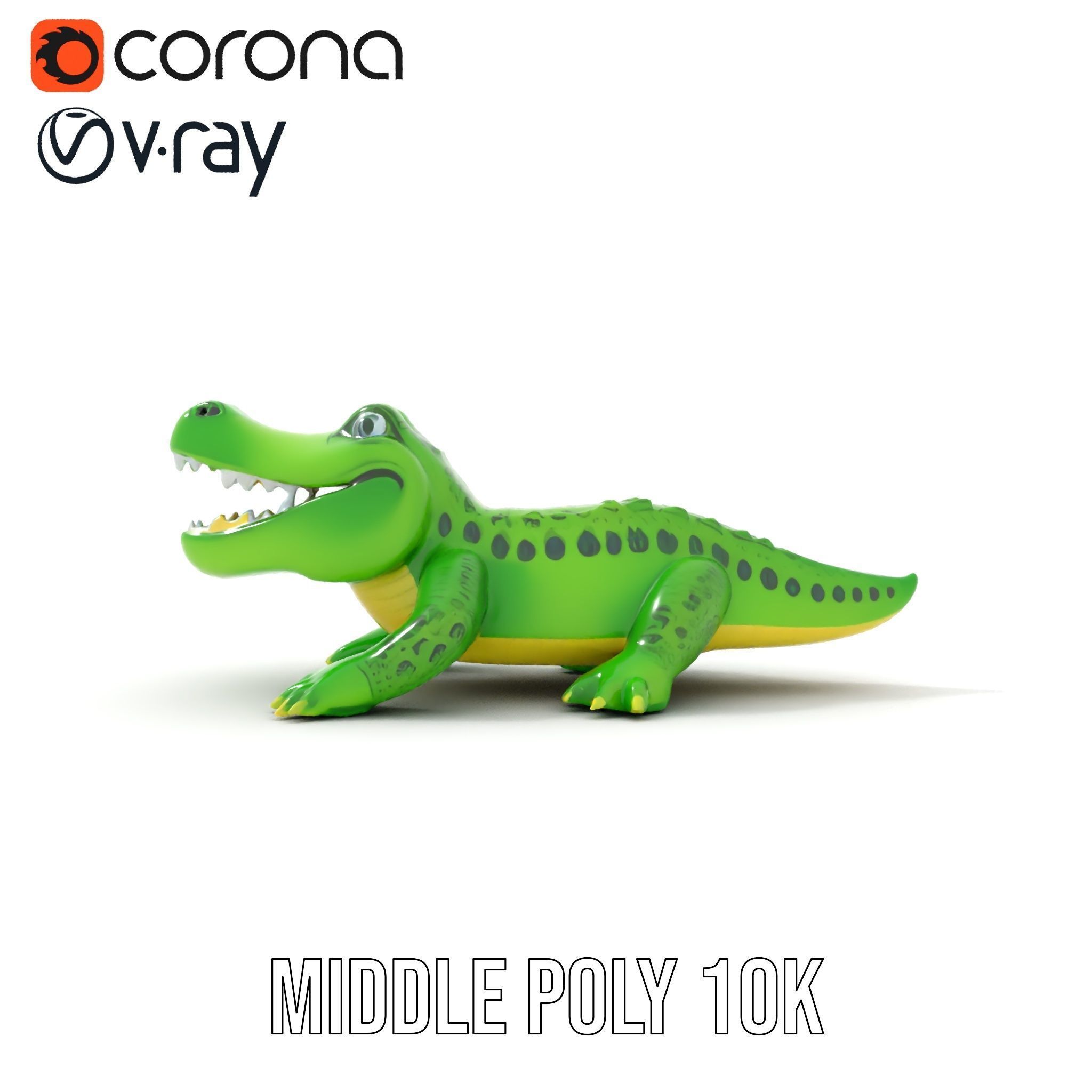 Inflatable Crocodile Model Pack for Interactive Displays and ... Low-poly 3D model_6