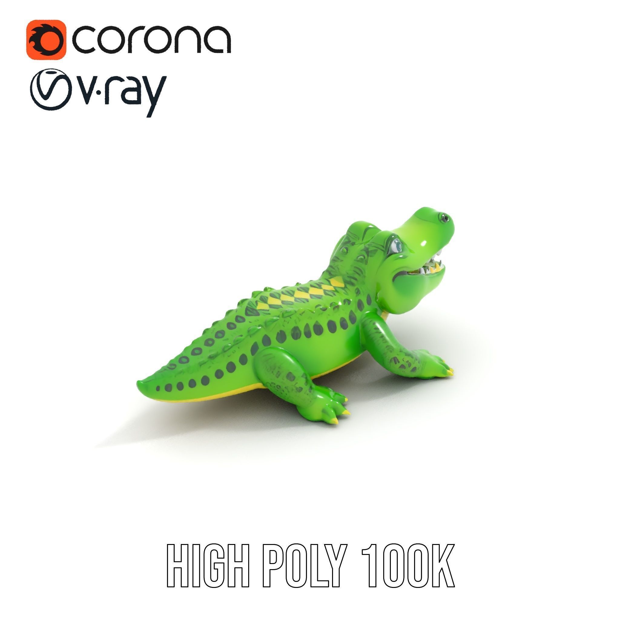 Inflatable Crocodile Model Pack for Interactive Displays and ... Low-poly 3D model_26