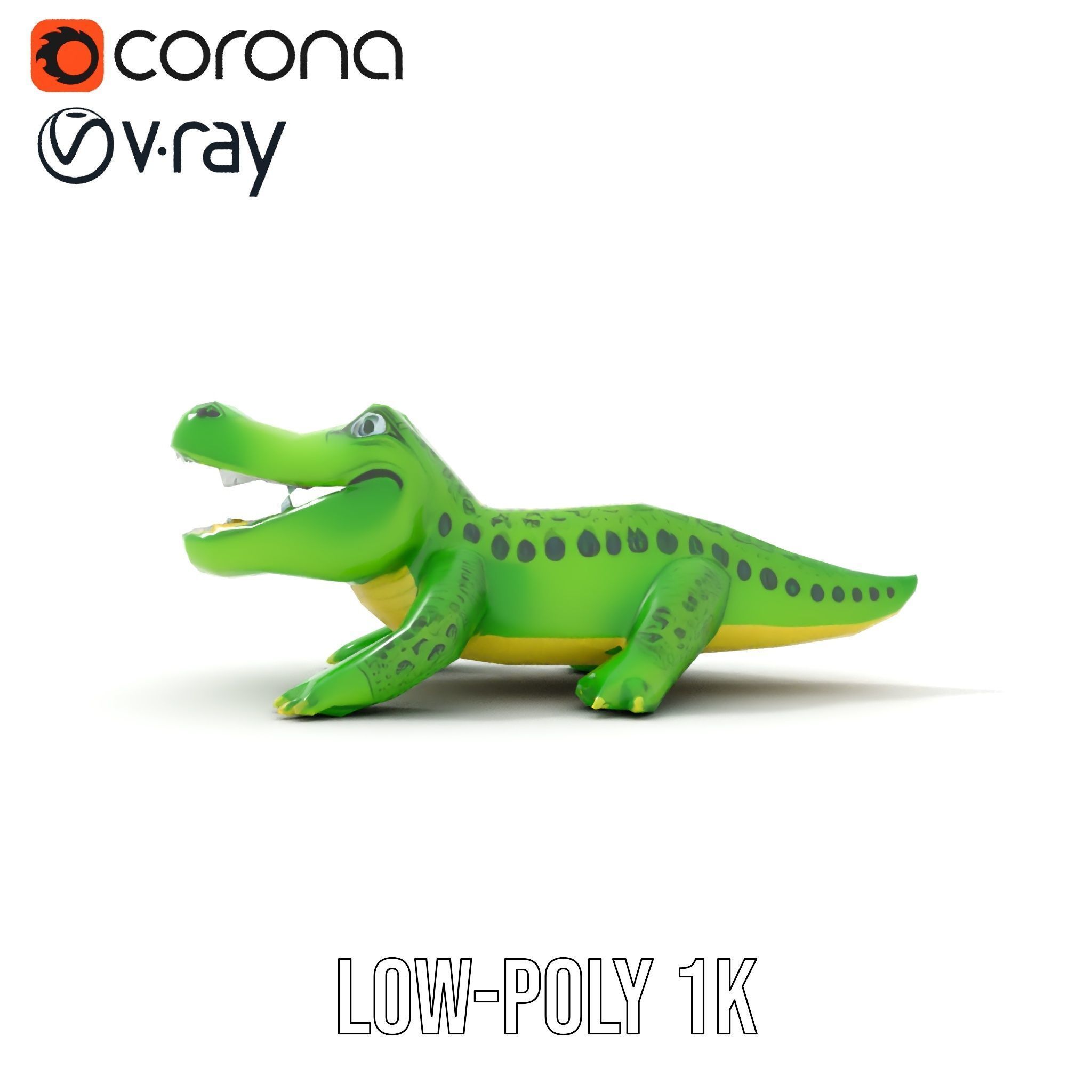Inflatable Crocodile Model Pack for Interactive Displays and ... Low-poly 3D model_14