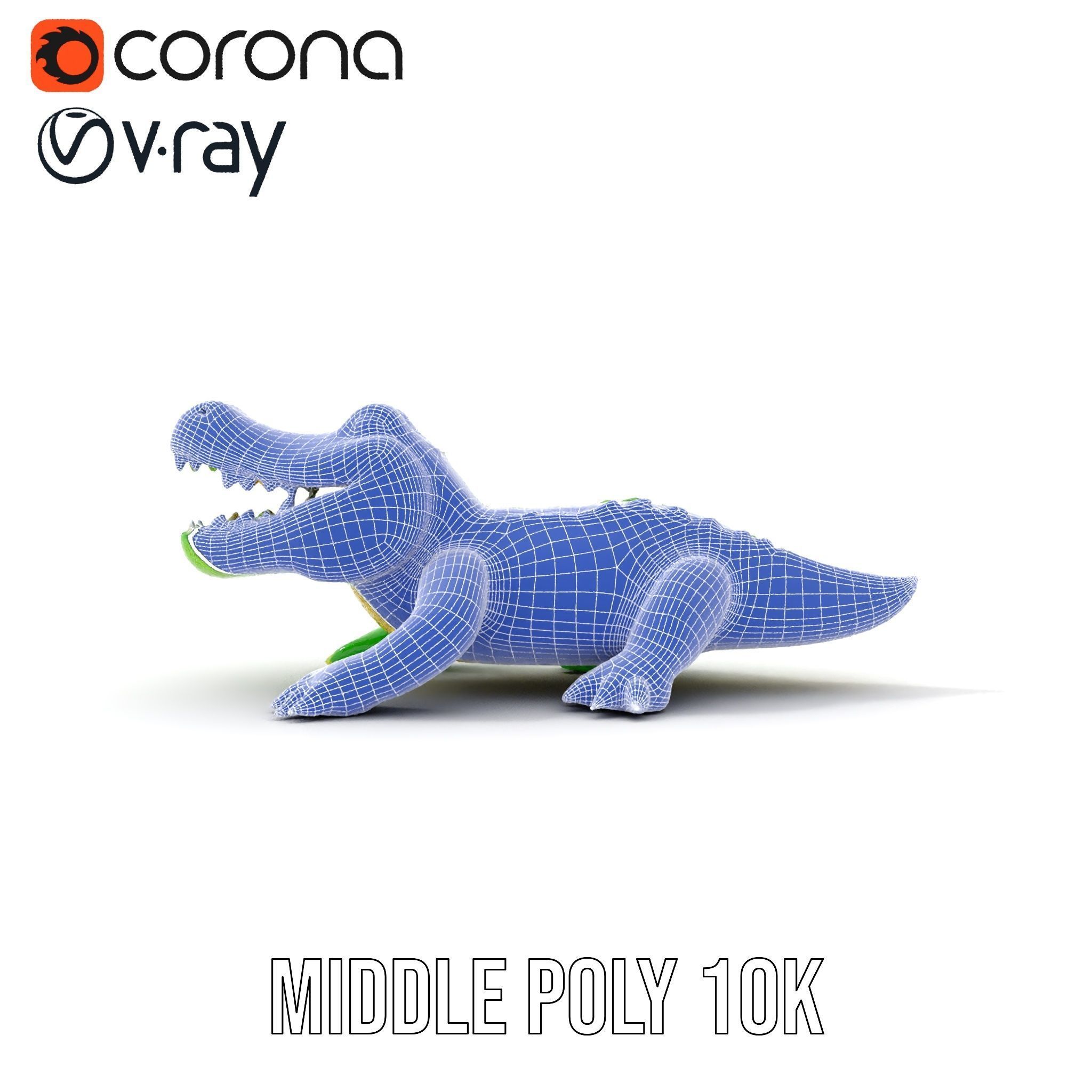 Inflatable Crocodile Model Pack for Interactive Displays and ... Low-poly 3D model_27